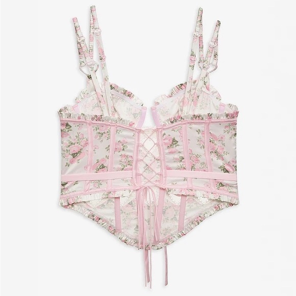For Love & Lemons Naima Bustier White Floral Small-DD NEW - Picture 5 of 10